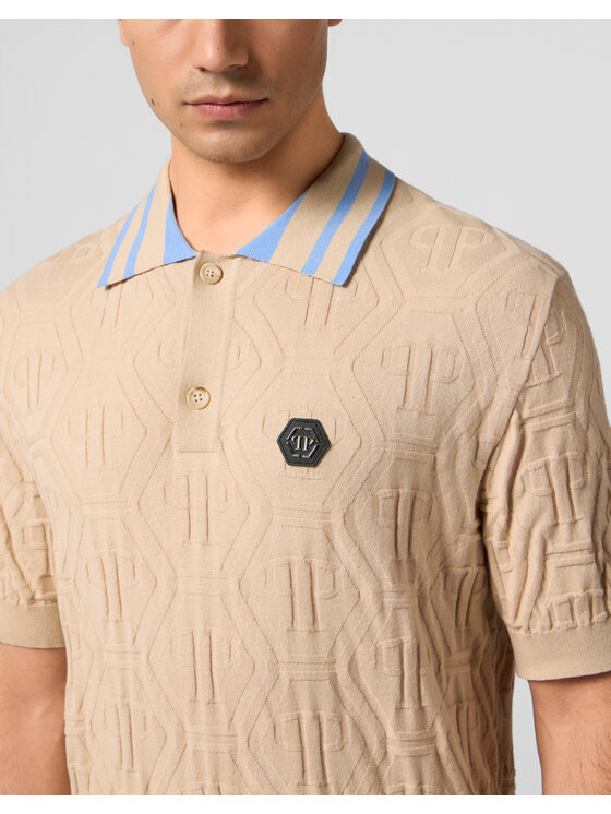 PHILIPP PLEIN PHILIPP PLEIN Polo 30018 Beżowy Regular Fit