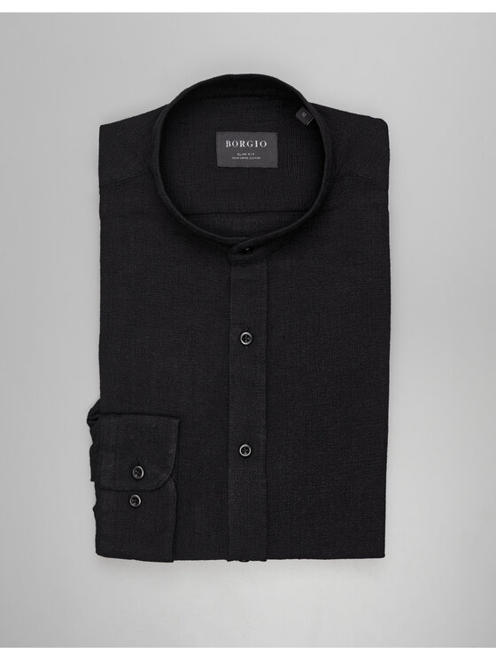 Borgio Borgio Koszula limido_00562 Czarny Slim Fit