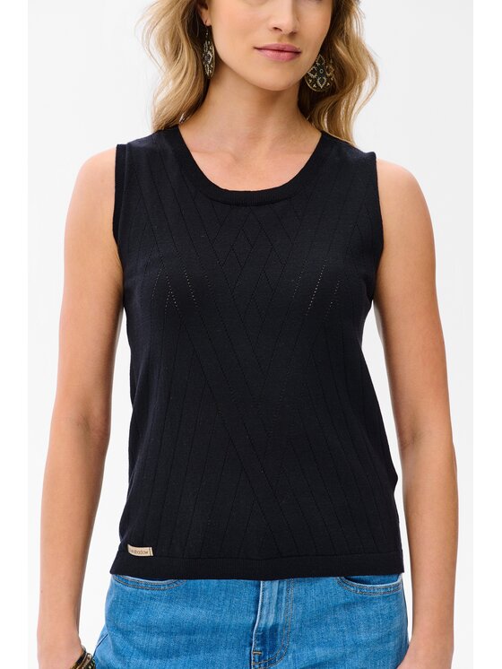 blue shadow blue shadow Bluzka Selis Czarny Regular Fit