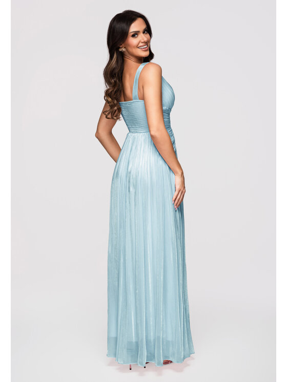 Ombre Ombre Sukienka wieczorowa LA-OM-DLR348 Niebieski Slim Fit