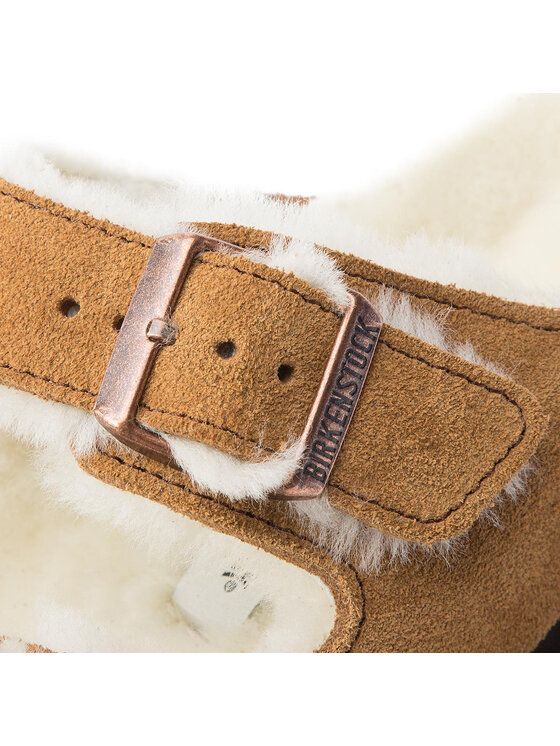 Birkenstock Birkenstock Kapcie Arizona Fur 1001135 Brązowy
