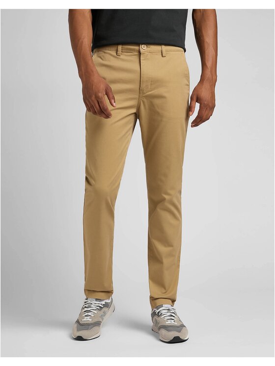 Lee Lee Chinosy SLIM CHINO Brązowy Slim Fit