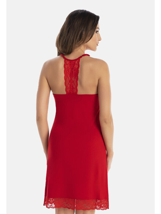 Teyli Teyli Koszula nocna 214 Czerwony Regular Fit