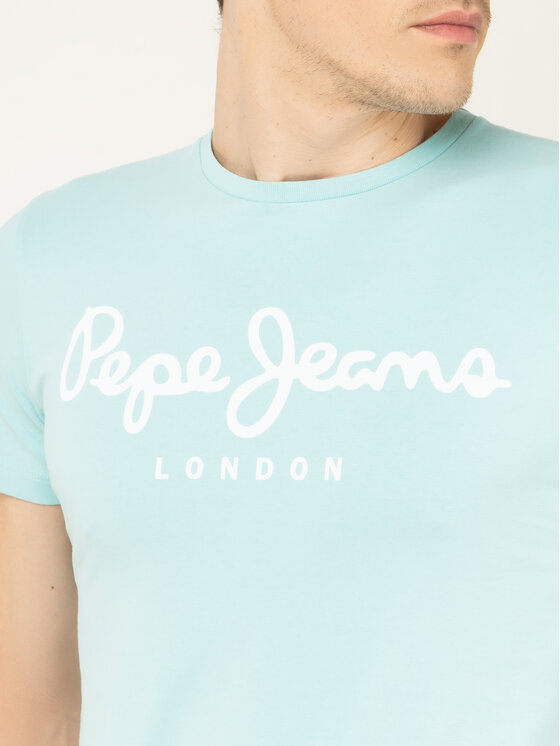 Pepe Jeans Pepe Jeans T-shirt Original Stretch PM501594 Bleu Slim Fit