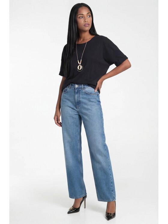 FIGL FIGL Blúzka M1322 Čierna Loose Fit