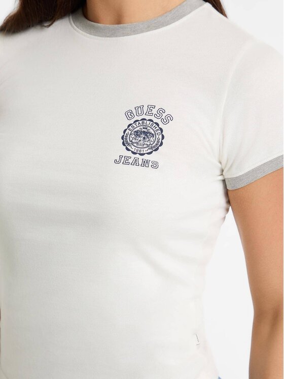 Guess Jeans Guess Jeans T-Shirt 174441 Bílá Classic Fit