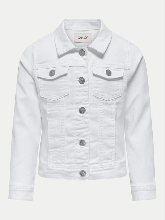 Kids ONLY Kids ONLY Τζιν μπουφάν Sara 15340451 Λευκό Regular Fit