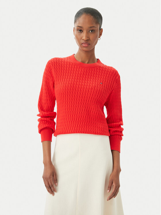 Tommy Hilfiger Tommy Hilfiger Pulover WW0WW44993 Rdeča Regular Fit