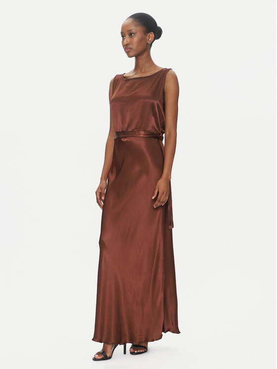 ViCOLO ViCOLO Večerna obleka TD0766 Rjava Regular Fit