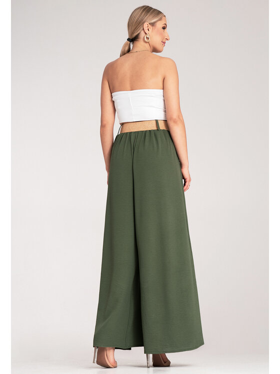 FIGL FIGL Pantaloni di tessuto M1160 Verde Loose Fit