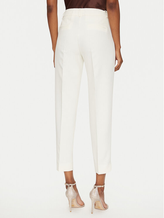 Maryley Maryley Hlače iz tkanine 25EB52Z/M24/43VA Écru Regular Fit
