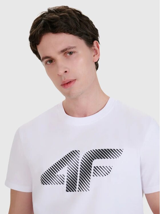4F 4F T-Shirt 4FWMM00TTSHM2257-10S Biały Regular Fit