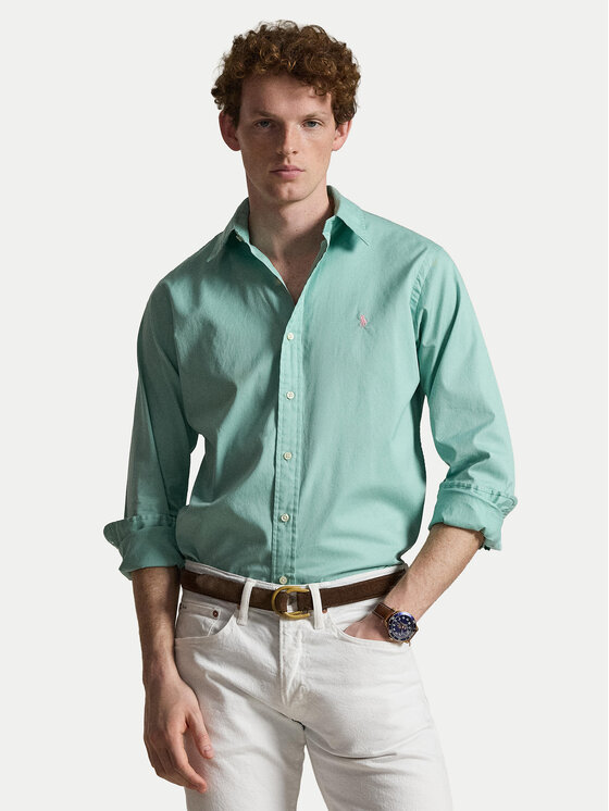 Polo Ralph Lauren Polo Ralph Lauren Риза 710B20512008 Зелен Custom Fit