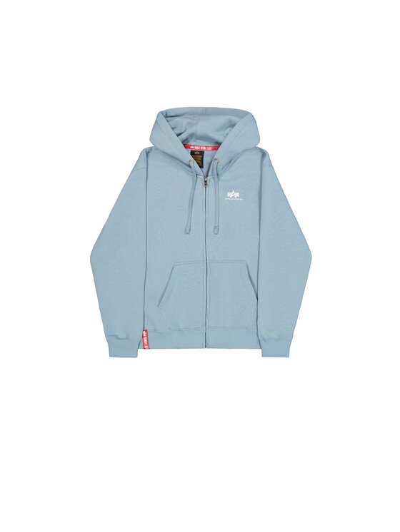 Alpha Industries Alpha Industries Bluza Basic Small Logo Zip Hoodie Błękitny Regular Fit