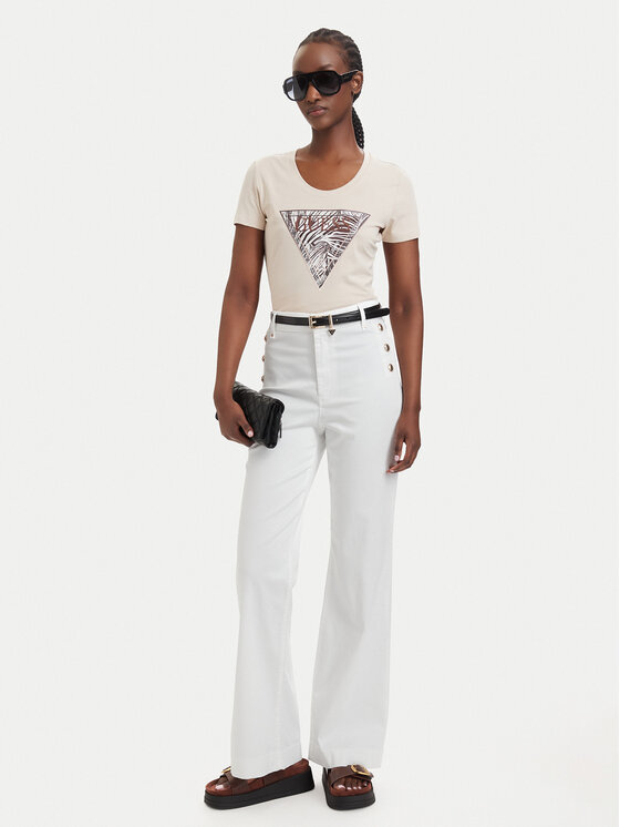 Guess Guess T-krekls 182454 Bēšs Classic Fit