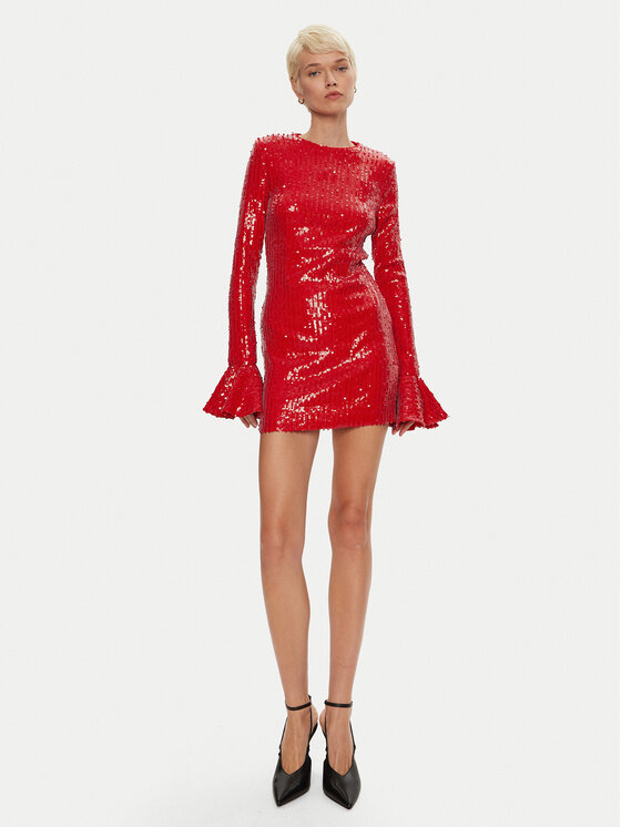 ROTATE ROTATE Abito da cocktail Rositana 1131503017 Rosso Slim Fit