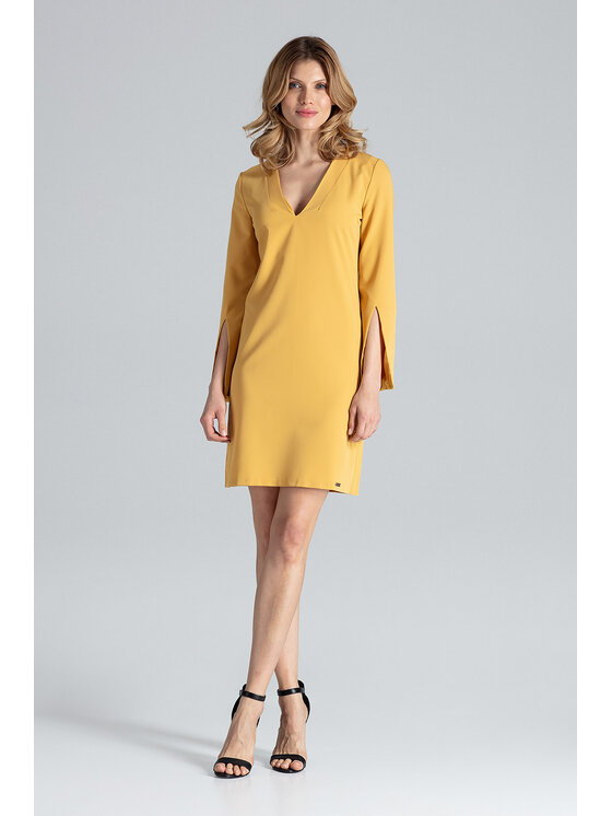 FIGL FIGL Sukienka codzienna M550 Żółty Regular Fit