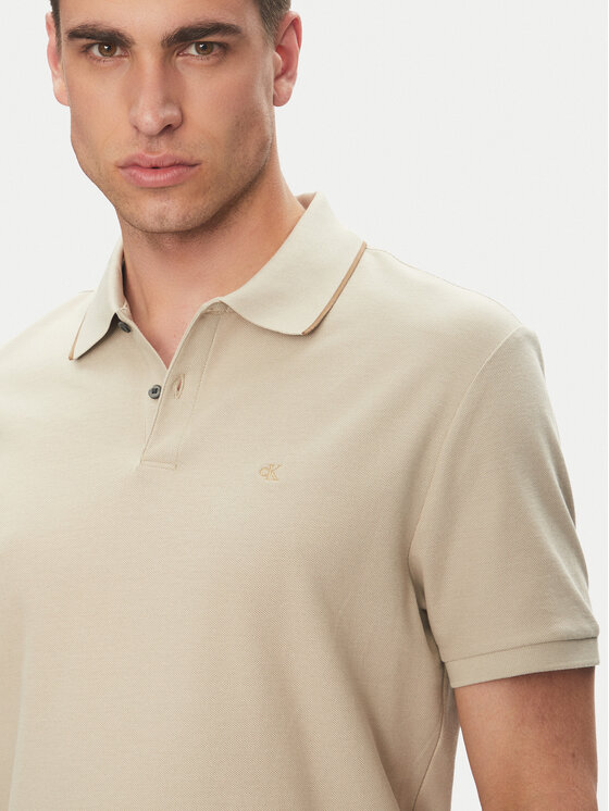 Calvin Klein Calvin Klein Polo LV04LC239G Beżowy Regular Fit