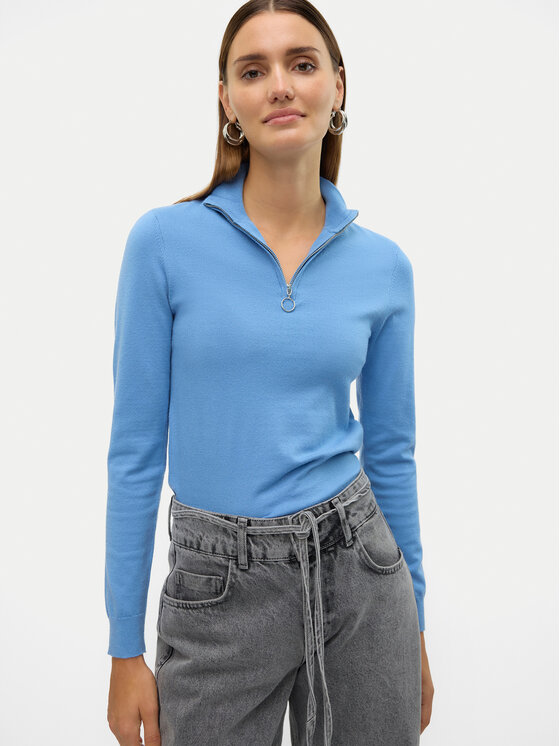 Vero Moda Vero Moda Džemper Happiness 10317993 Plava Slim Fit