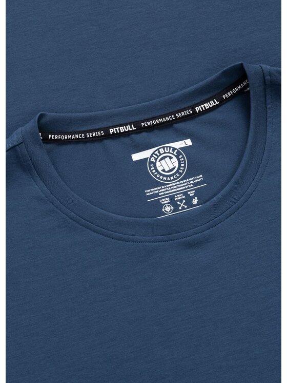 PITBULL PITBULL Koszulka techniczna Casual Sport SMALL LOGO Niebieski Regular Fit