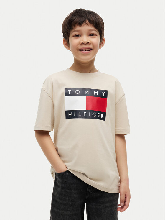 Tommy Hilfiger Tricou Heritage KB0KB10340 Bej Regular Fit