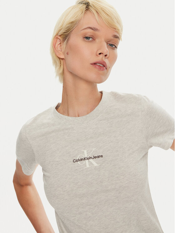 Calvin Klein Jeans Calvin Klein Jeans T-Shirt Monologo J20J223563 Grau Slim Fit