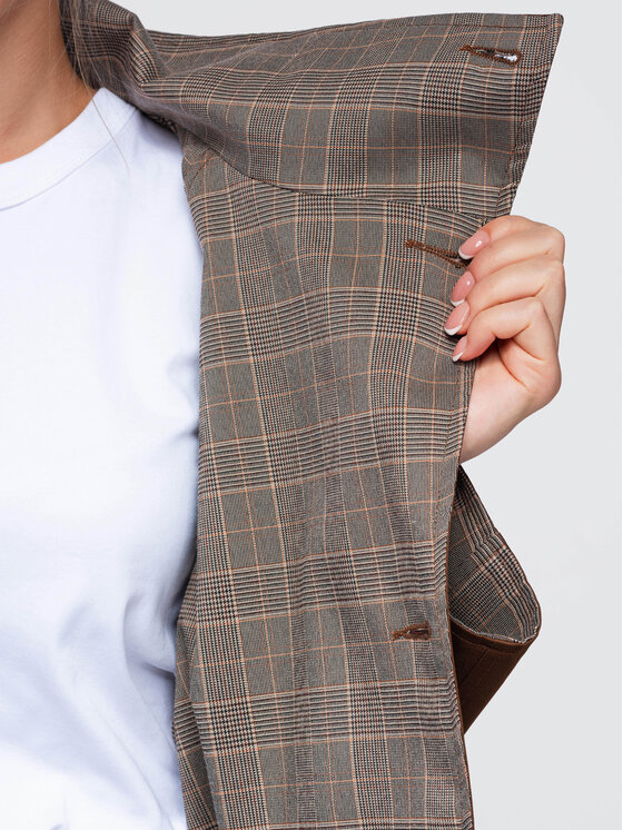 Ombre Ombre Płaszcz przejściowy OW-CT-E0021 Brązowy Regular Fit
