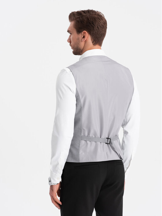 Ombre Ombre Kamizelka OM-BLZV-0112 Szary Fitting Fit