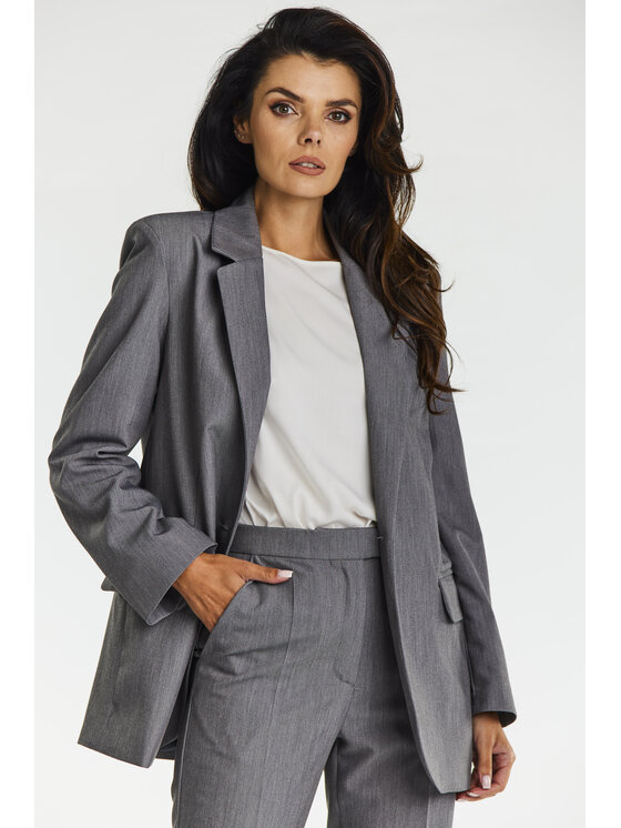 Awama Awama Marynarka A676 Szary Basic Fit
