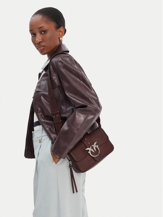 PINKO Geantă Love One Slouchy Zip Mini AI 25-26 PLTT 105345 A2JG Maro