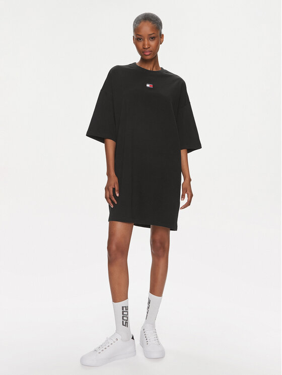 Tommy Jeans Tommy Jeans Повсякденна сукня Badge DW0DW18145 Чорний Relaxed Fit