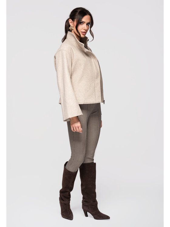 Ombre Ombre Kurtka przejściowa OW-JANP-0130 Beżowy Regular Fit