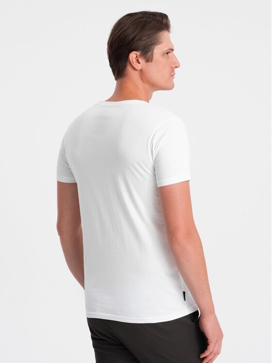 Ombre Ombre T-Shirt OM-TSBS-0145 Bílá Classic Fit