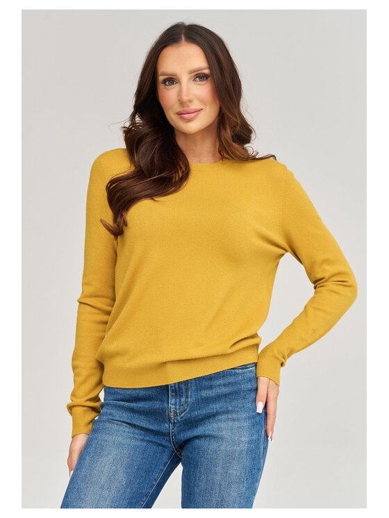 Makadamia Makadamia Sweter C105 Żółty Loose Fit