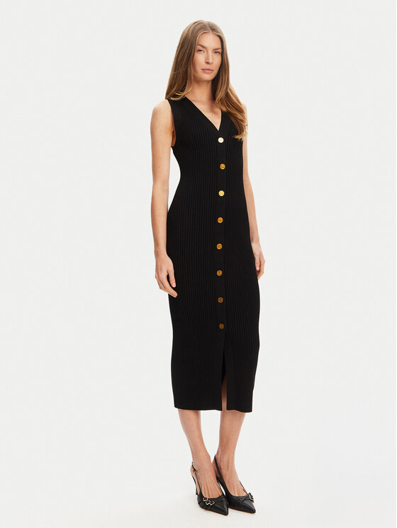 MICHAEL Michael Kors MICHAEL Michael Kors Rochie tricotată MT5832533D Negru Slim Fit