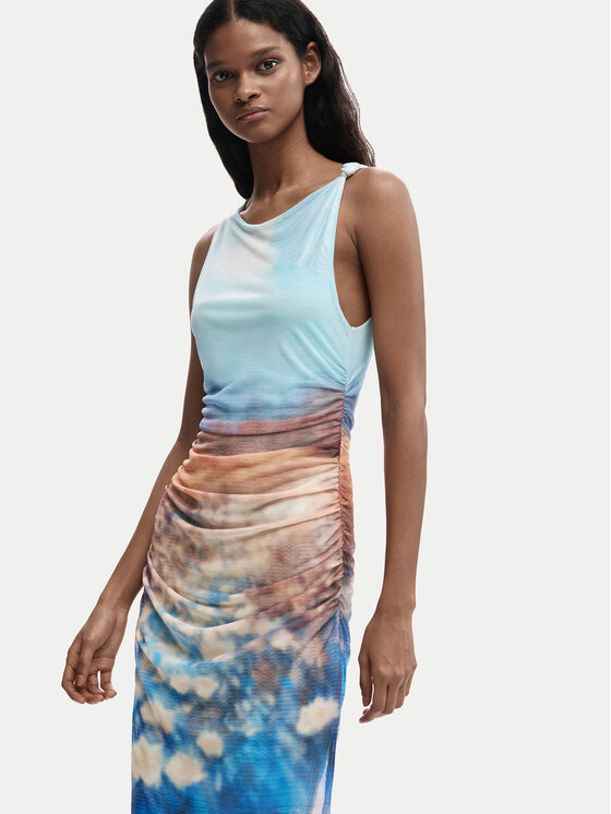 Desigual Desigual Poletna obleka Celeste 26SWVK28 Modra Slim Fit