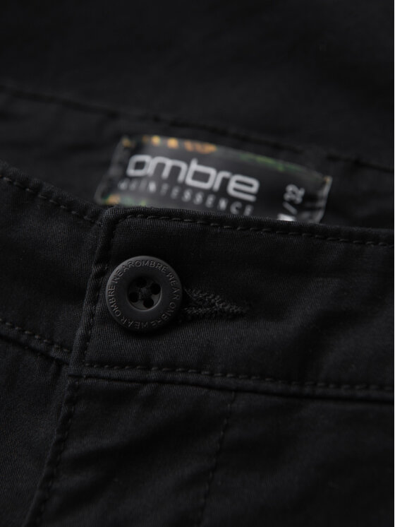 Ombre Ombre Szorty materiałowe W532 Czarny Regular Fit