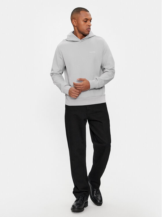 Calvin Klein Calvin Klein Majica dugih rukava Micro Logo K10K109927 Siva Regular Fit