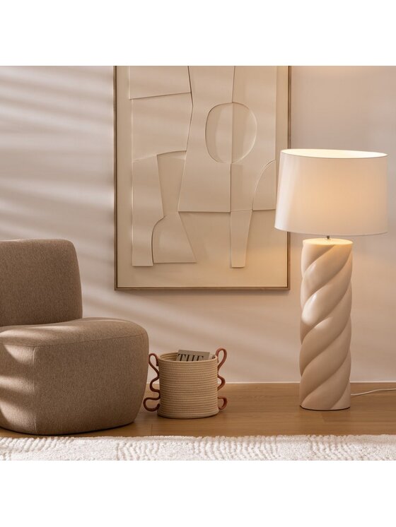 MIAhome MIAhome Lampa podłogowa ceramiczna beżowa 102 cm Beżowy