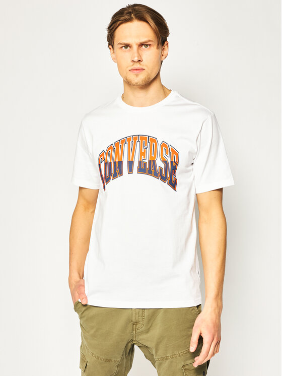 Converse Converse T-Shirt Twisted Varsity Graphic 10018383-A01 Bílá Regular Fit