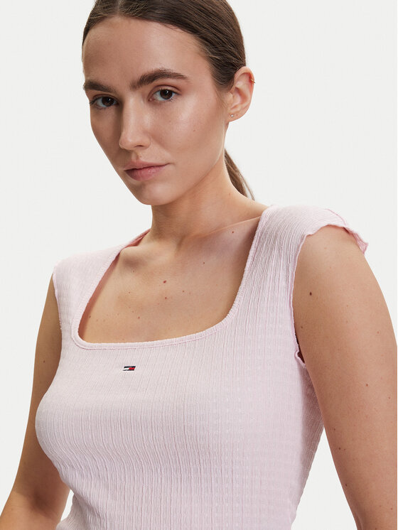 Tommy Jeans Tommy Jeans Top DW0DW22220 Světle růžová Slim Fit