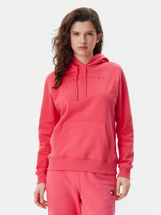 Tommy Jeans Mikina Tonal Linear DW0DW20304 Ružová Regular Fit