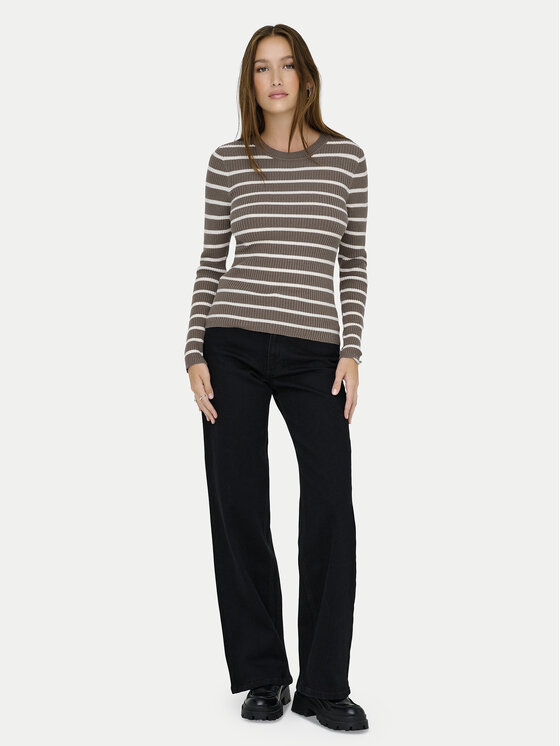 ONLY ONLY Sweter Louisa 15344579 Brązowy Slim Fit