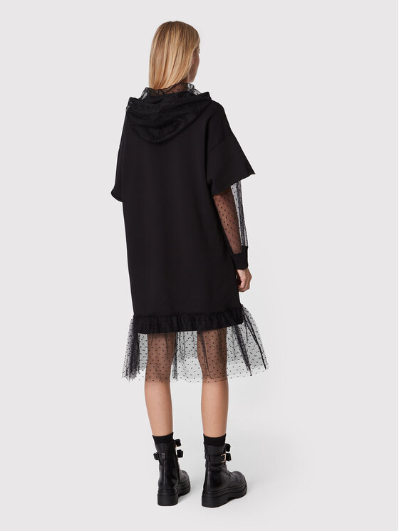 Red Valentino Red Valentino Trikotāžas kleita 1R3MJ09H Melns Regular Fit