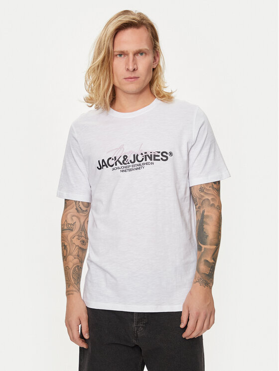 Jack&Jones T-krekls Joraruba 12255452 Balts Standard Fit