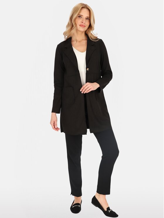 Perso Perso Płaszcz przejściowy BLE251010F Czarny Regular Fit