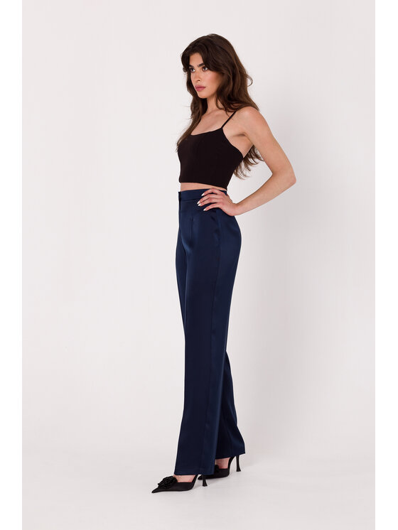 Makover Makover Dámské kalhoty K174 Tmavomodrá Modern Fit