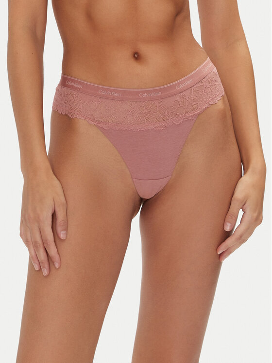 Stringi Calvin Klein Underwear, Rozmiar L, Różowe, 000QF7980E