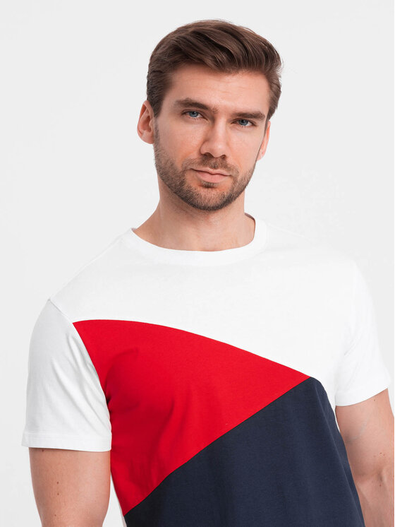 Ombre Ombre T-Shirt OM-TSCT-0174 Czerwony Regular Fit