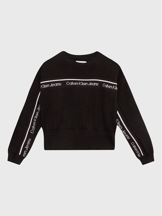 Calvin Klein Jeans Calvin Klein Jeans Džemper Logo Tape IG0IG01847 Crna Regular Fit